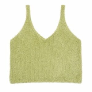 Mustard Seed Fluffy Knit Crop Top
